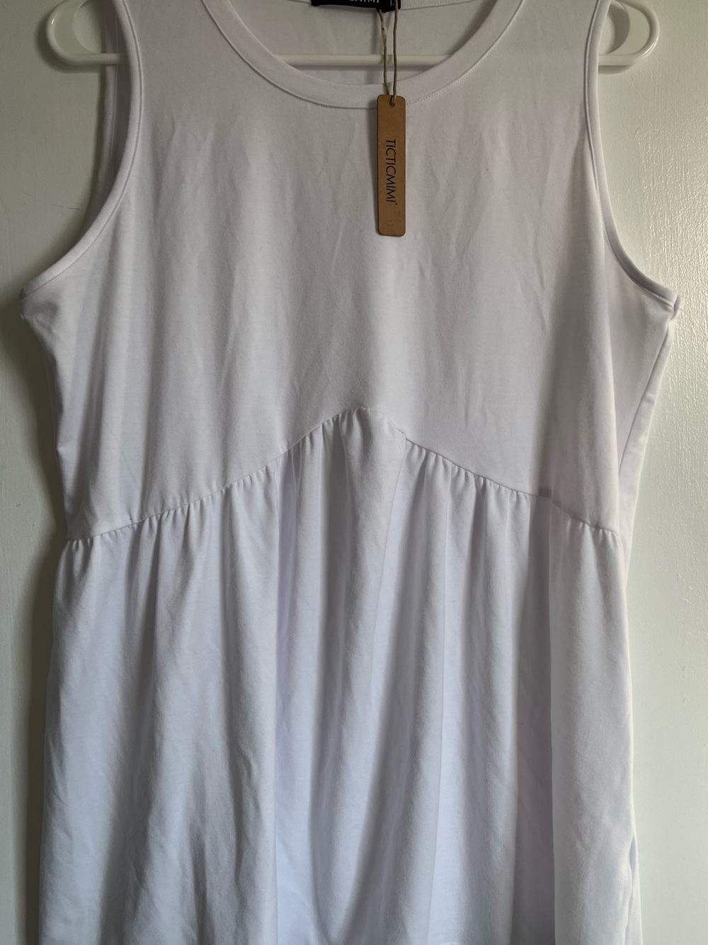 White Sleeveless Tank with Flared Waist